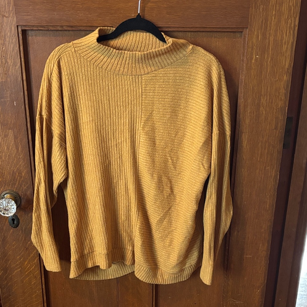 Chris & Carol Mustard Cowl Neck Sweater